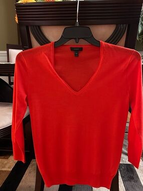 J. Crew Bright Red V-Neck Pullover Sweater.New!
